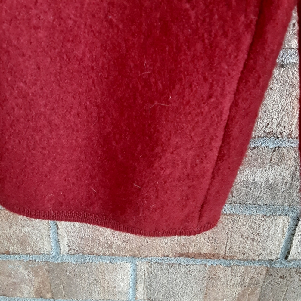 Ann Wi Red Wool Button Up Jacket - image 5